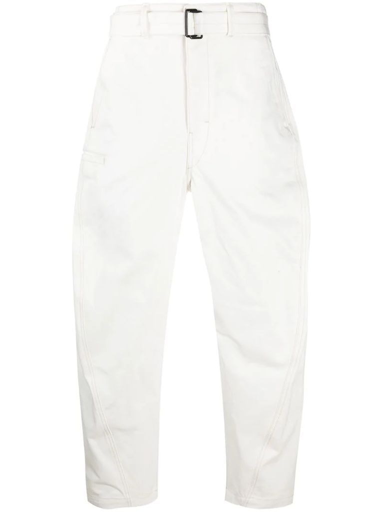 Twisted mid-rise trousers
