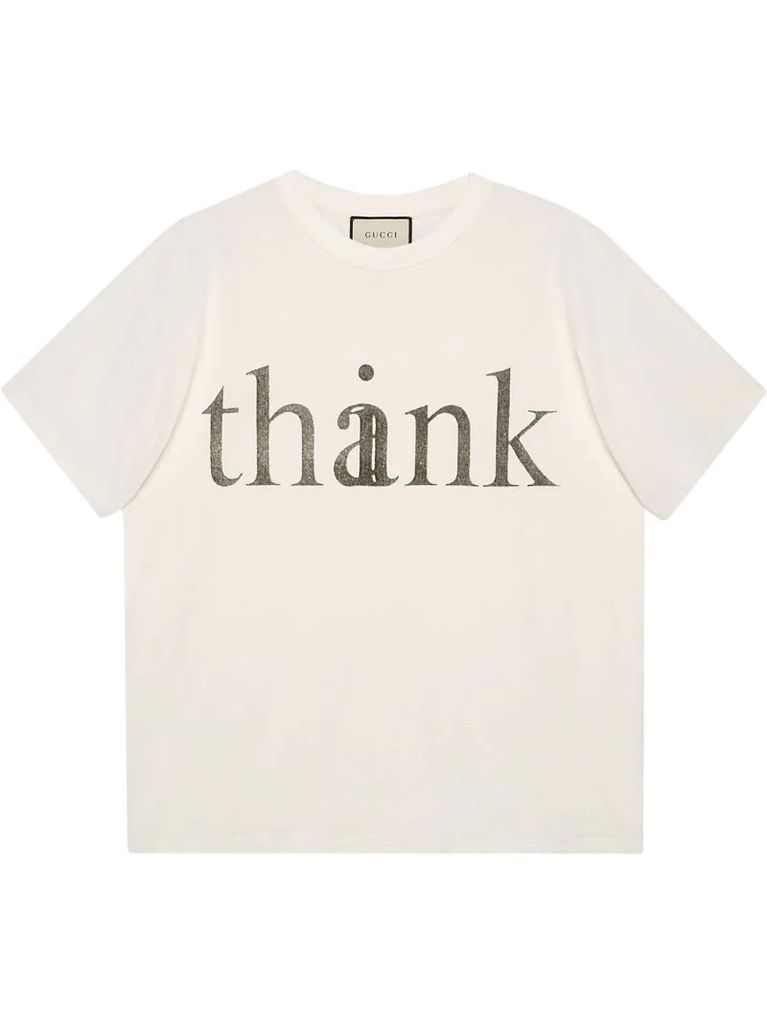 oversized think/thank T-shirt