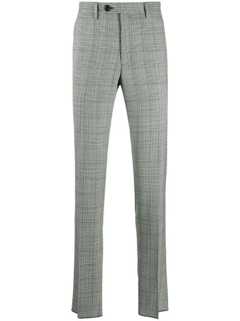 plaid-check tailored trousers
