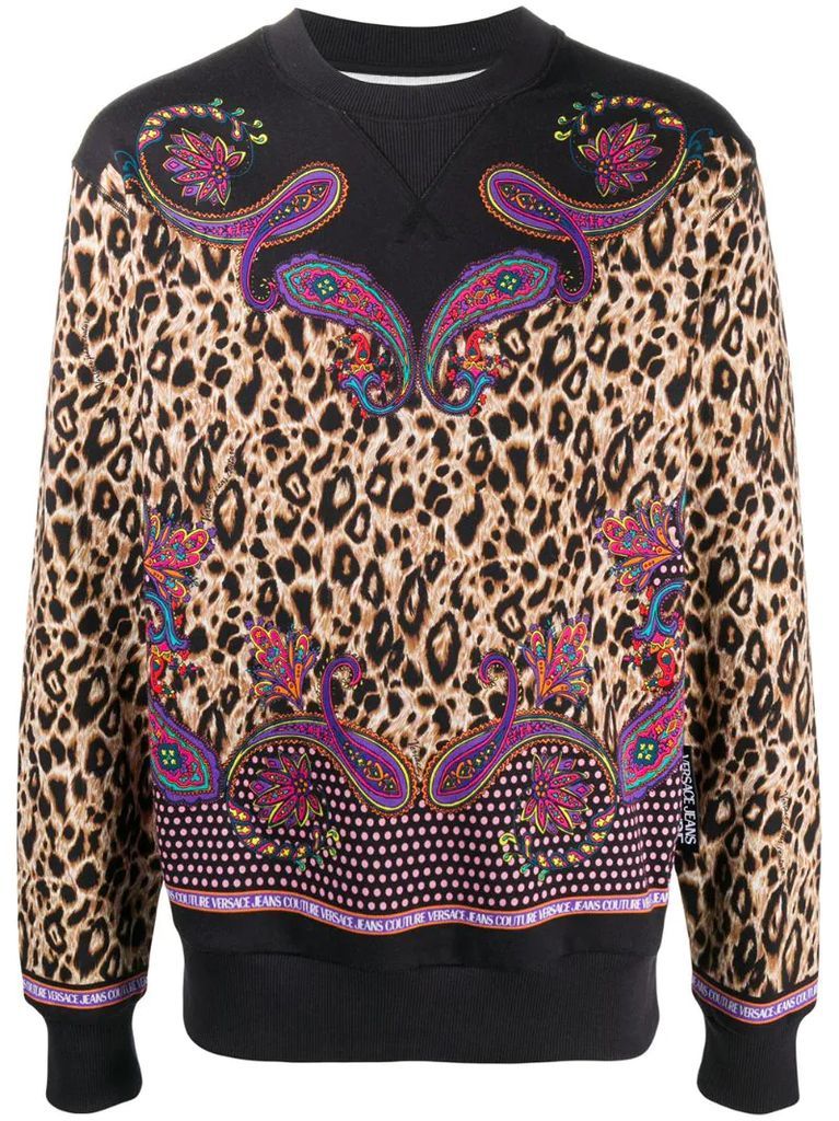 paisley leopard print sweatshirt