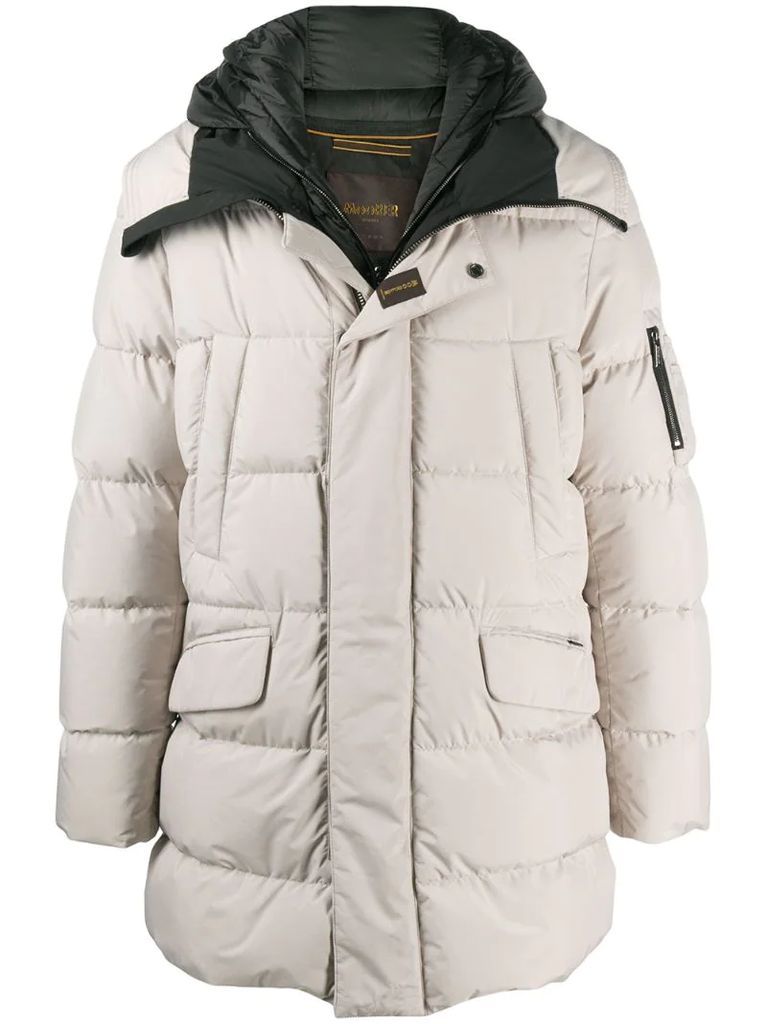 feather-down hooded duffle coat