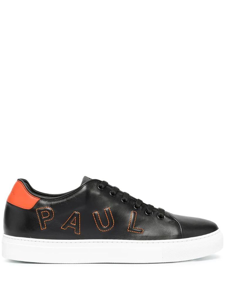 logo patch lace-up trainers