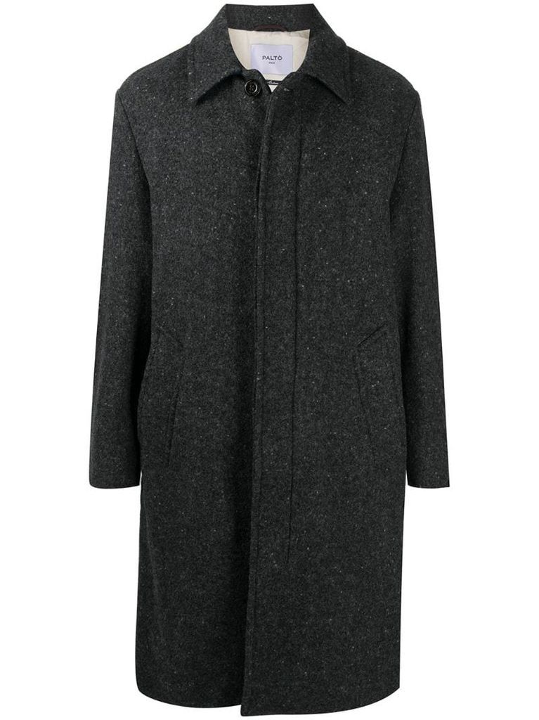 long-sleeved concealed placket coat