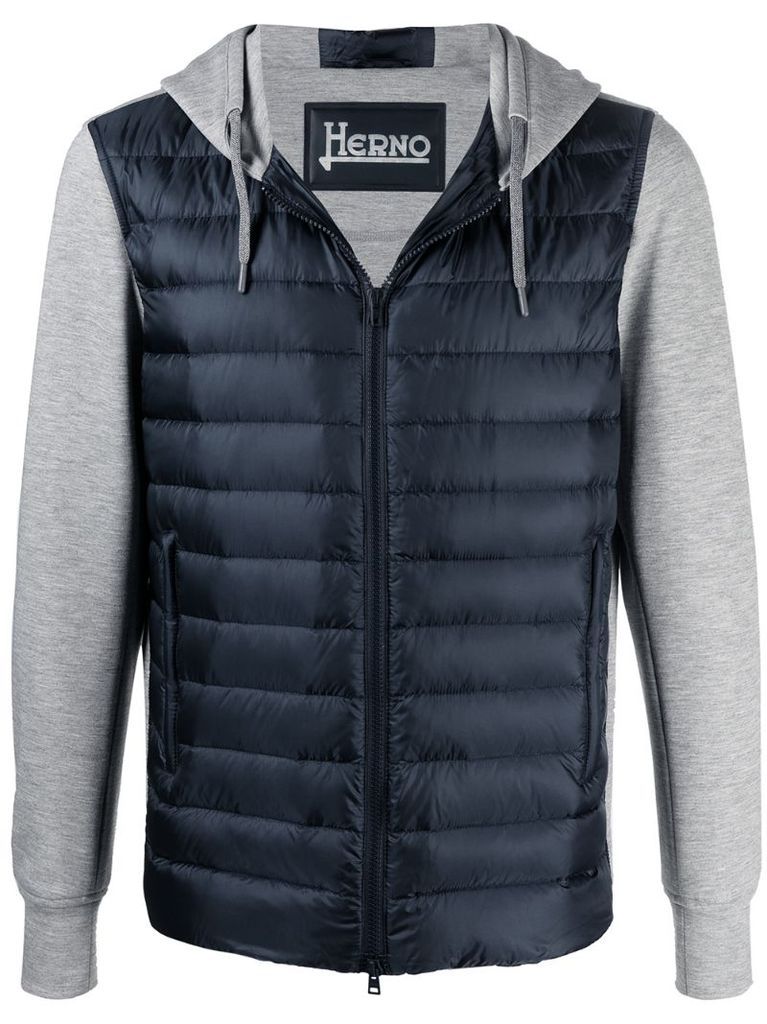 quilted zipped hybrid jacket