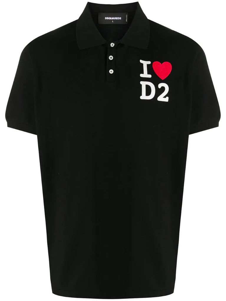 polo shirt with graphic lettering
