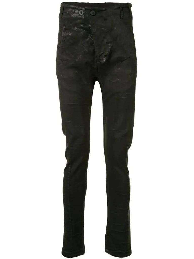 dropped-crotch skinny trousers
