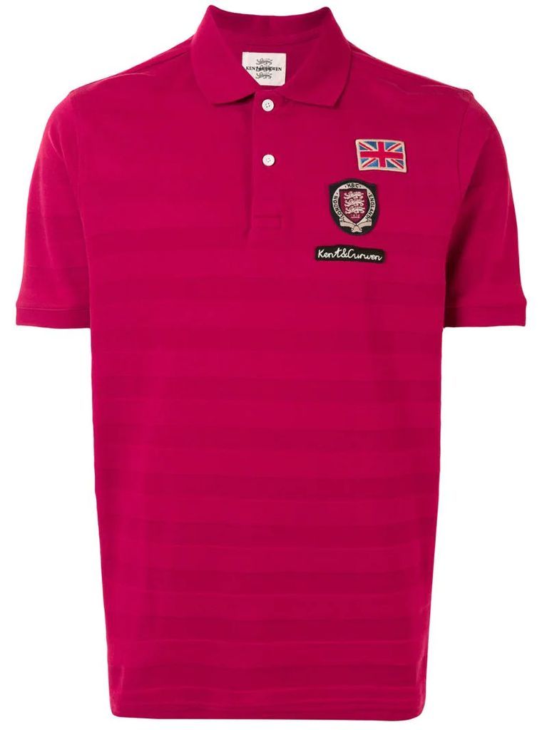 embroidered patch polo shirt