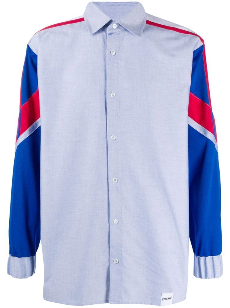 panelled-sleeves cotton shirt