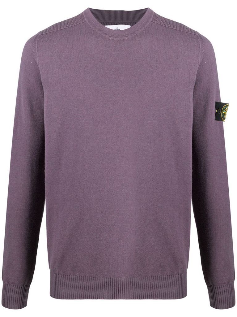 crew neck logo-patch sweater