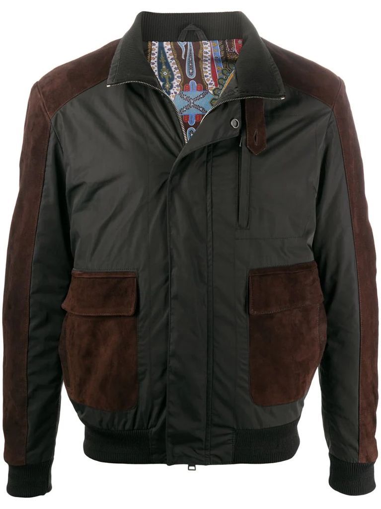contrast zipped jacket