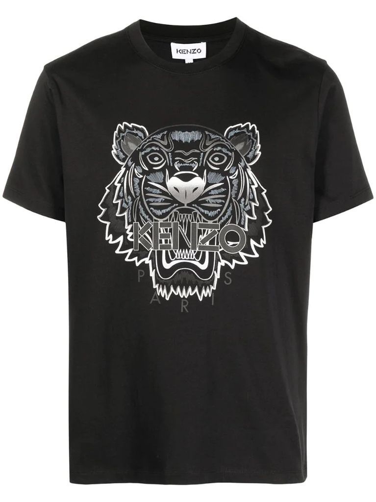 Tiger-print logo T-shirt