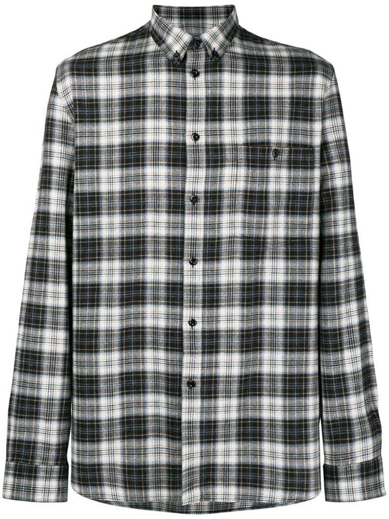 embroidered plaid flannel shirt