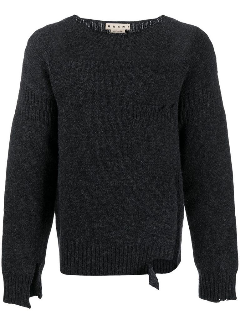 distressed effect knitted jumper
