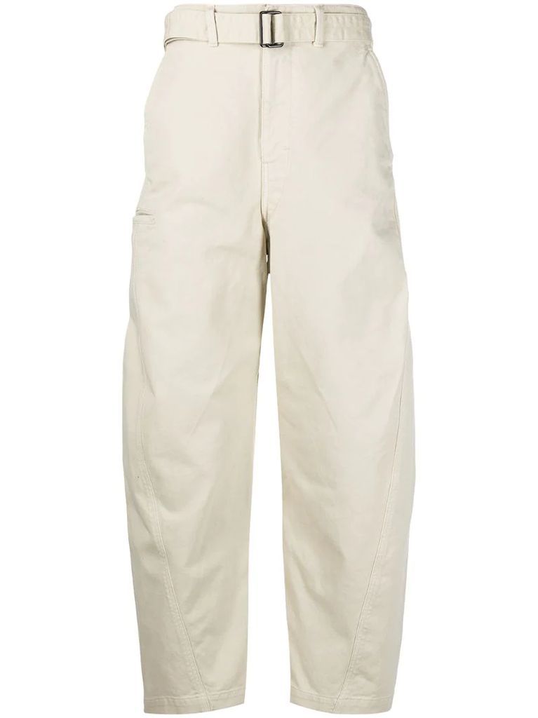 belted loose fit trousers