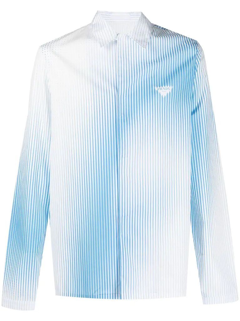 pinstripe long-sleeve shirt