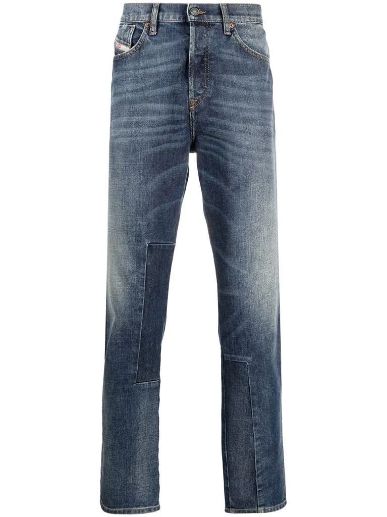 tapered-cut denim jeans