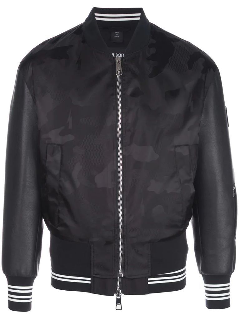 camouflage print bomber jacket