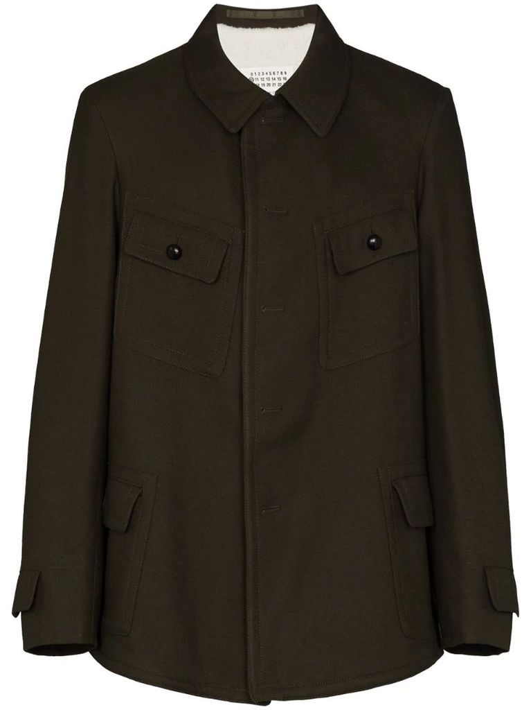 button-up military jacket