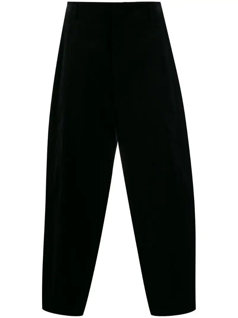silk panel cropped trousers