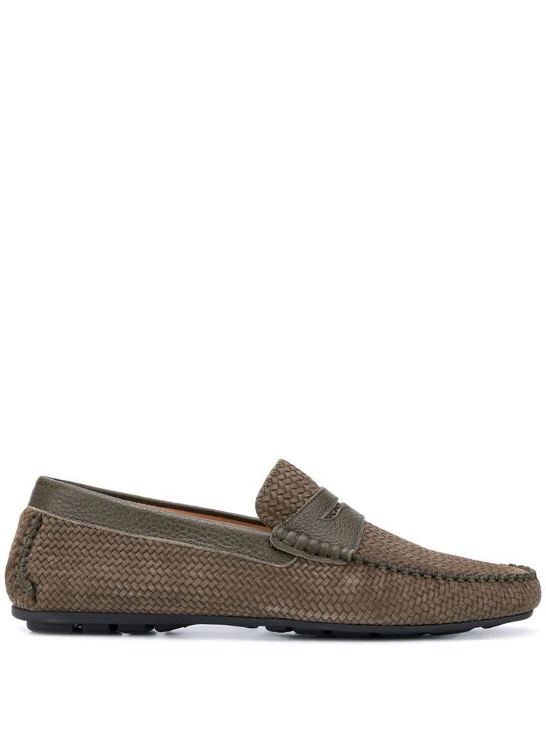 woven penny loafers