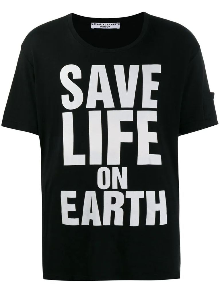 printed 'Save life on Earth T-shirt