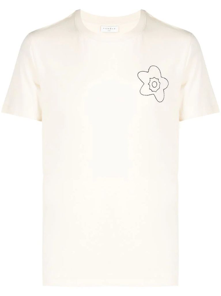 Flower short-sleeved T-shirt