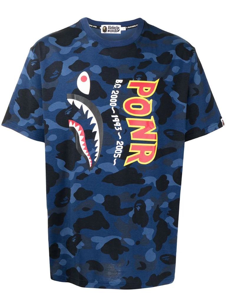 Color Camo Shark cotton T-shirt