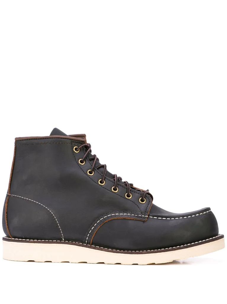 contrast stitching combat boots