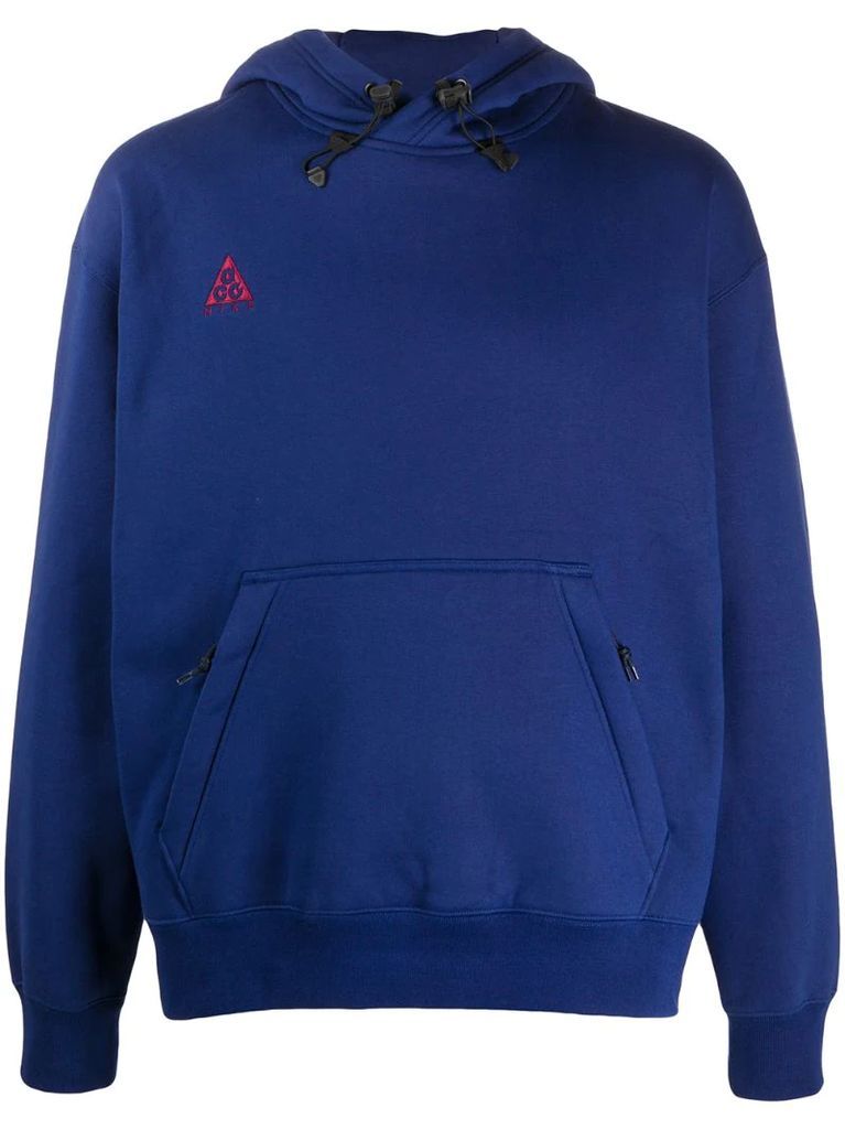 logo-embroidered hooded sweatshirt