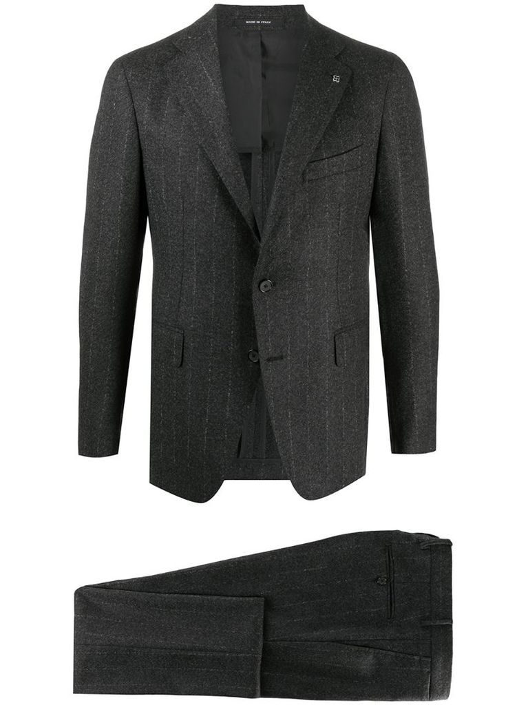 pinstripe two-piece suit