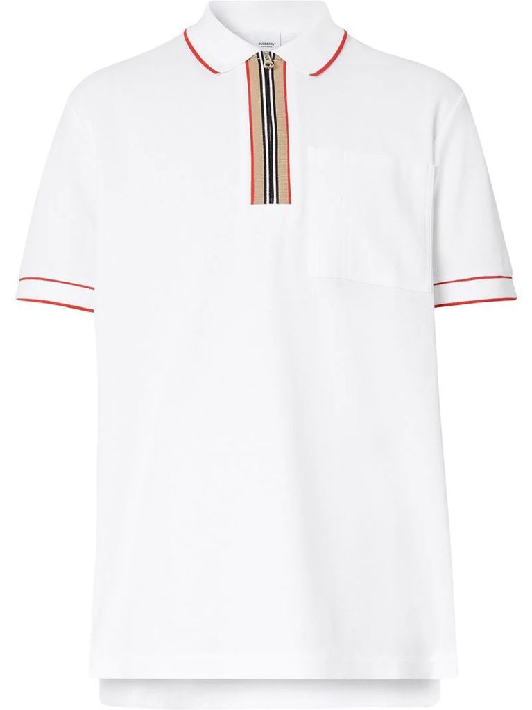 zip-detail short-sleeve polo shirt