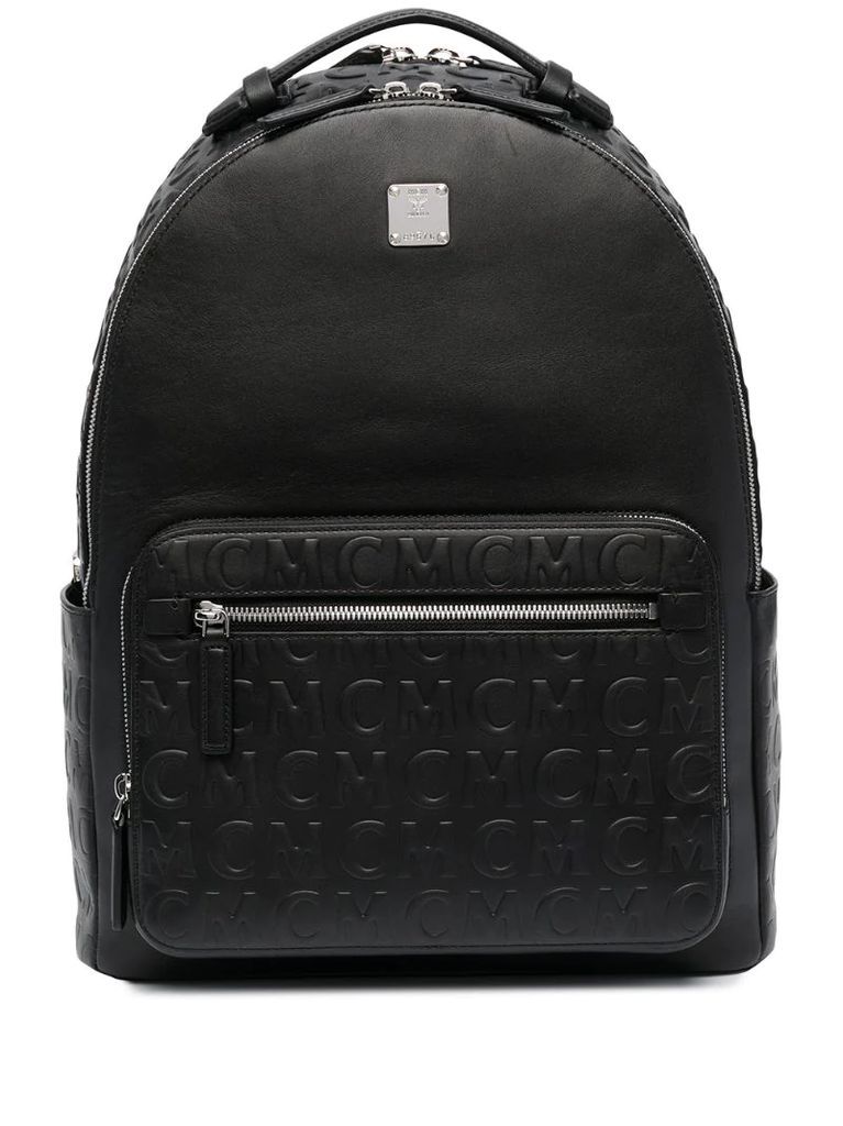 embossed-panel classic backpack