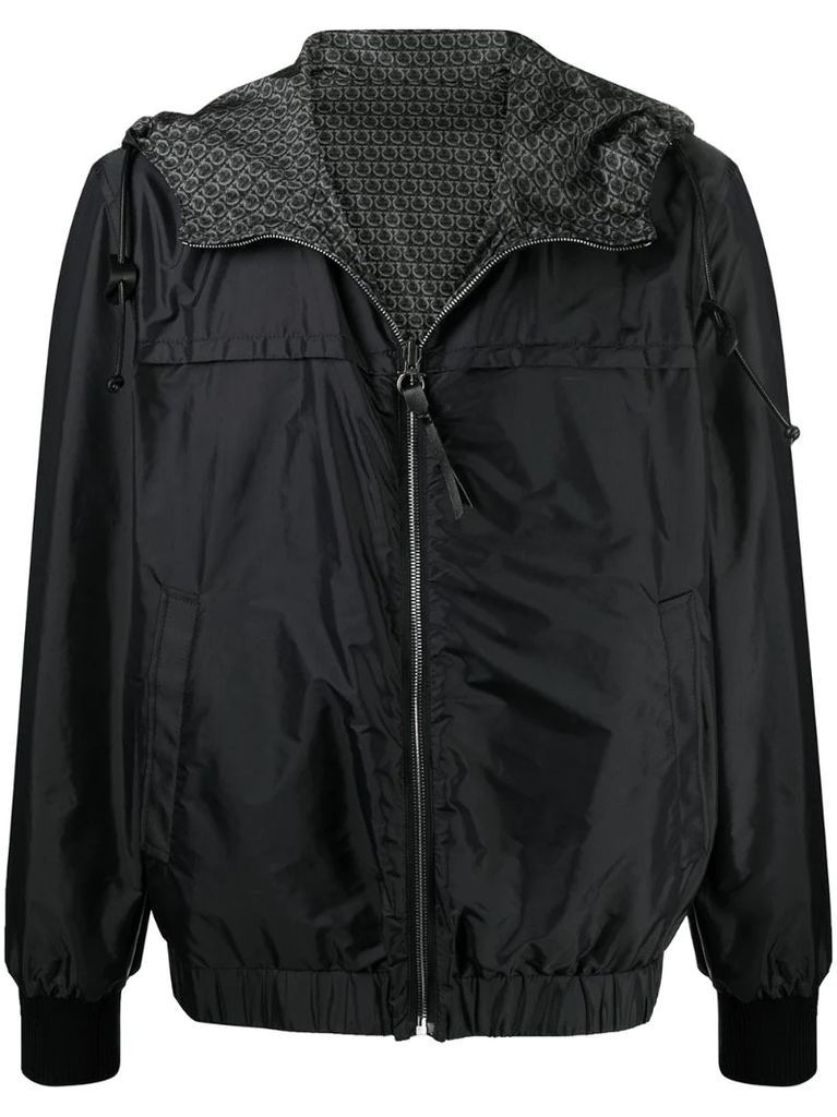 lightweight hooded reversible jacket
