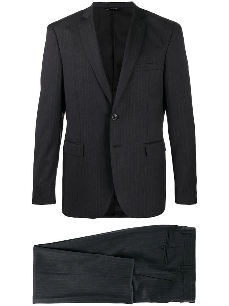 pinstripe single-breasted suit