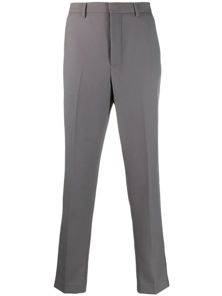 pleated tailored cropped trousers