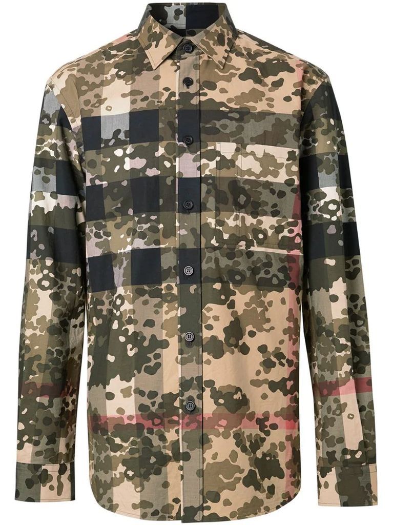 Camouflage Check poplin shirt