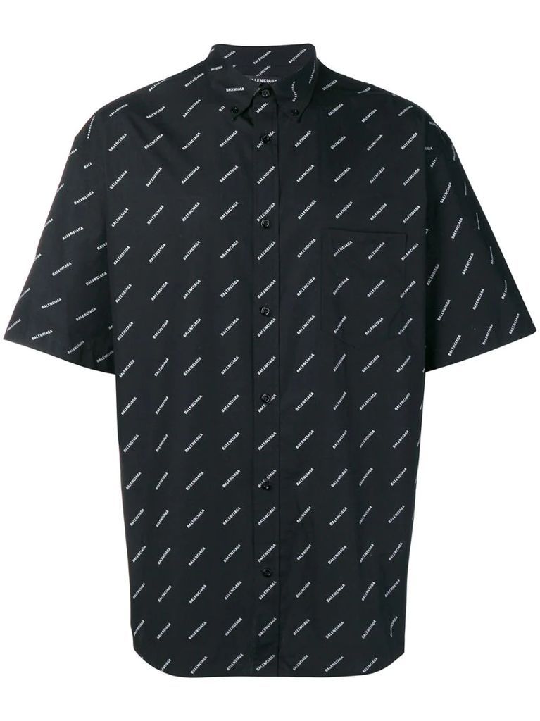 all-over logo poplin shirt
