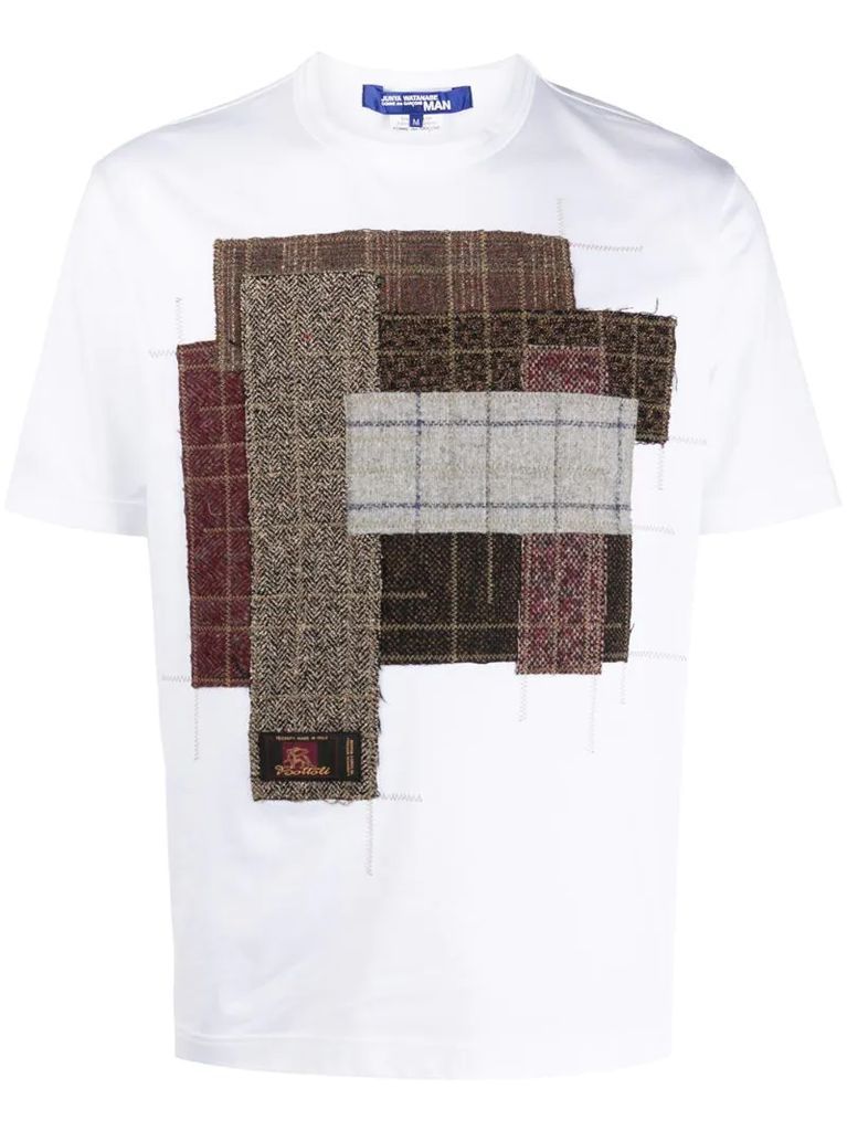 mixed-panel T-shirt