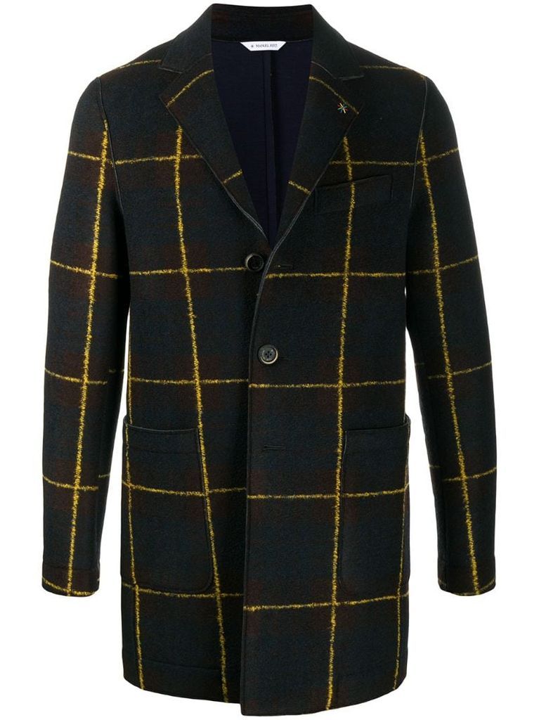 button-up check coat