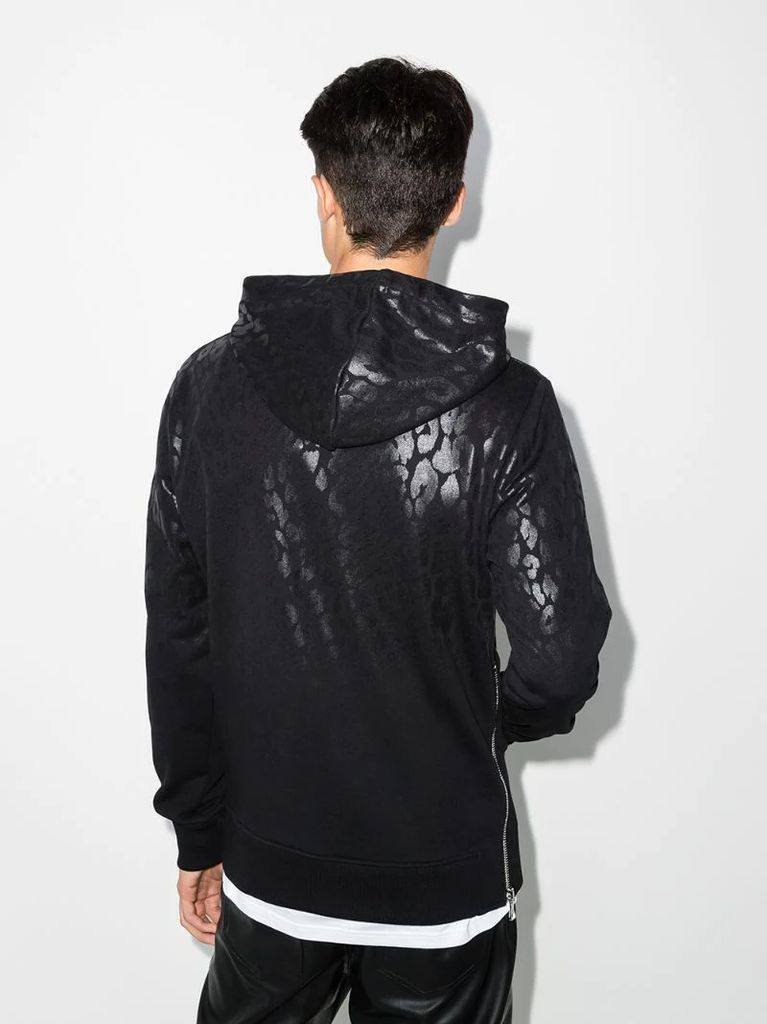leopard-print cotton hoodie