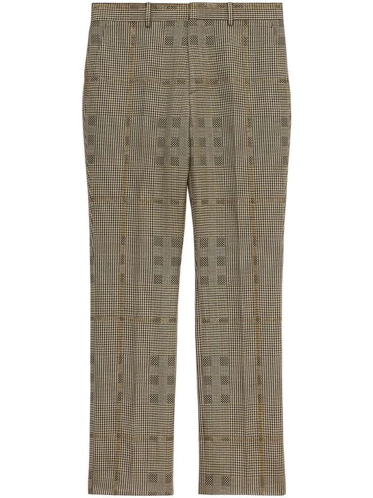 tailored checked trousers