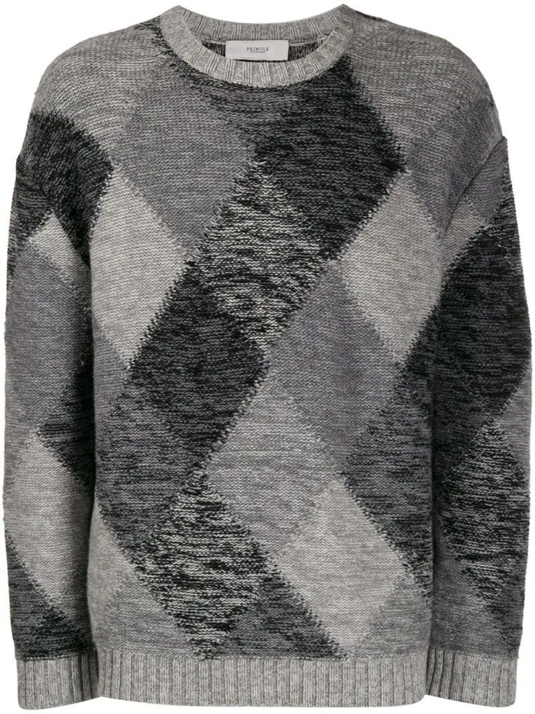 Argyle intarsia knit jumper