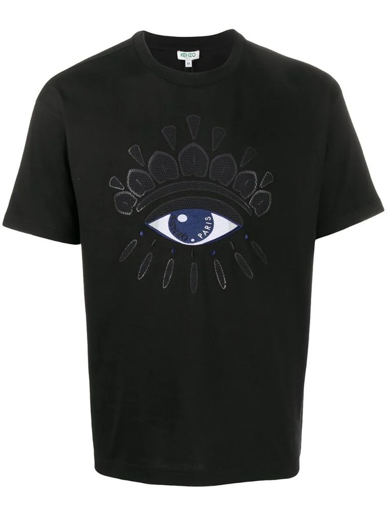 eye print cotton T-shirt