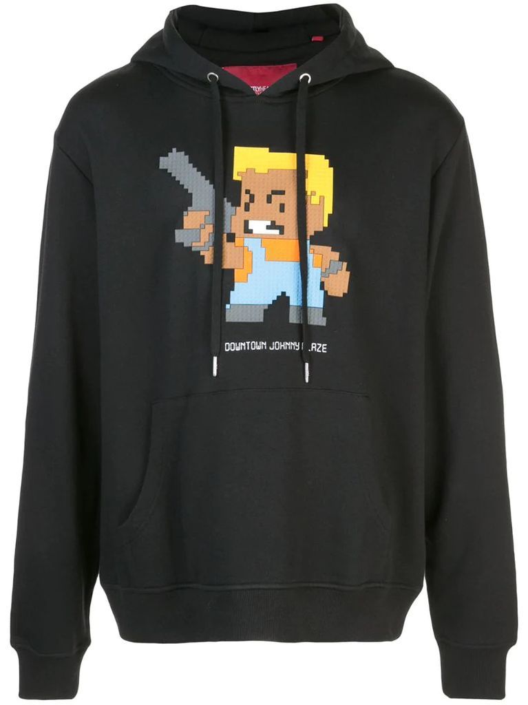 Downtown Johnny Blaze pixelated hoodie