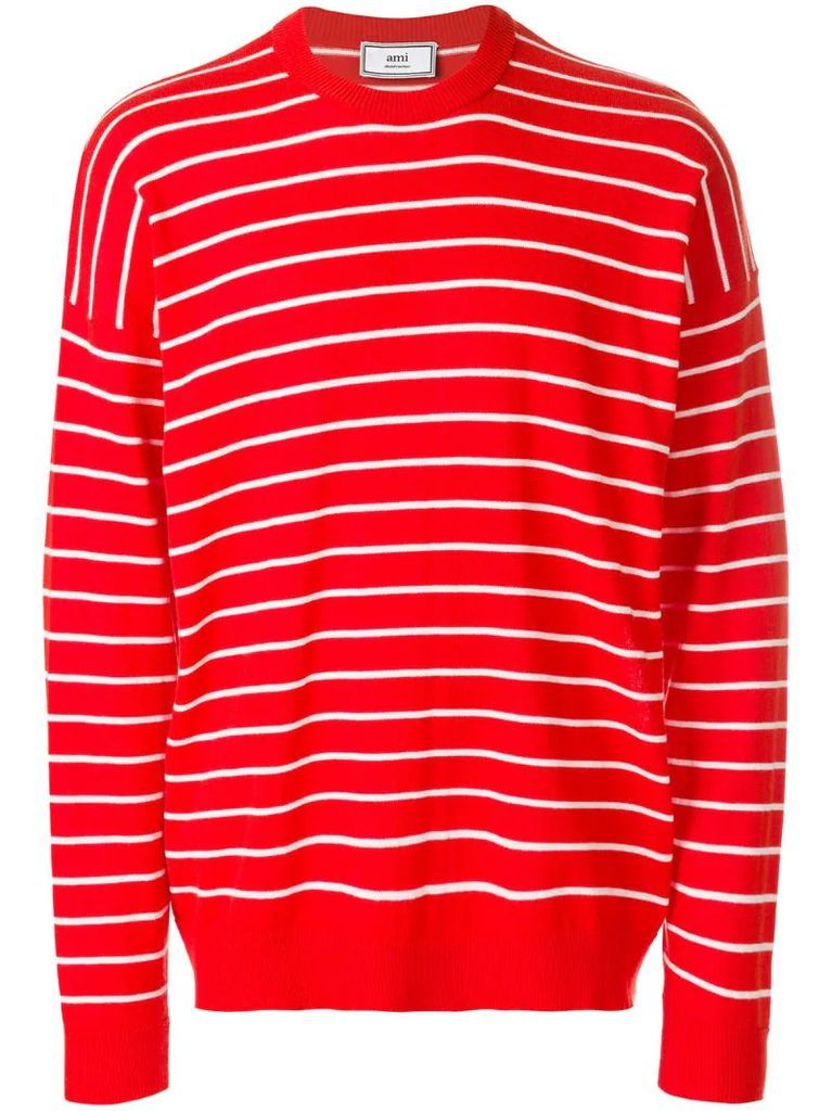 crew neck striped sweater