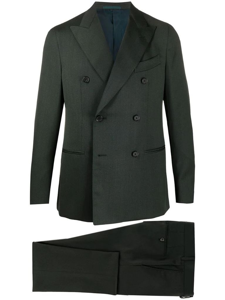 double-breasted wool suit