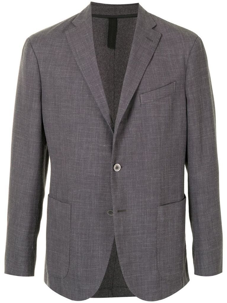 fine knit notched lapel suit jacket