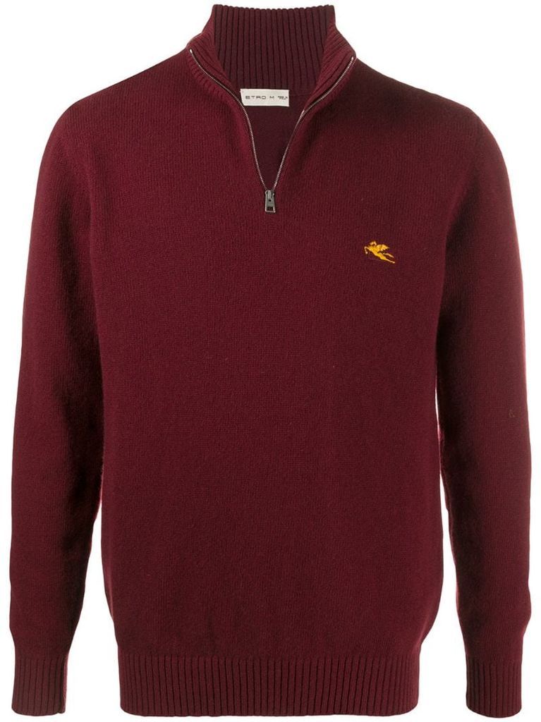 embroidered logo knitted jumper