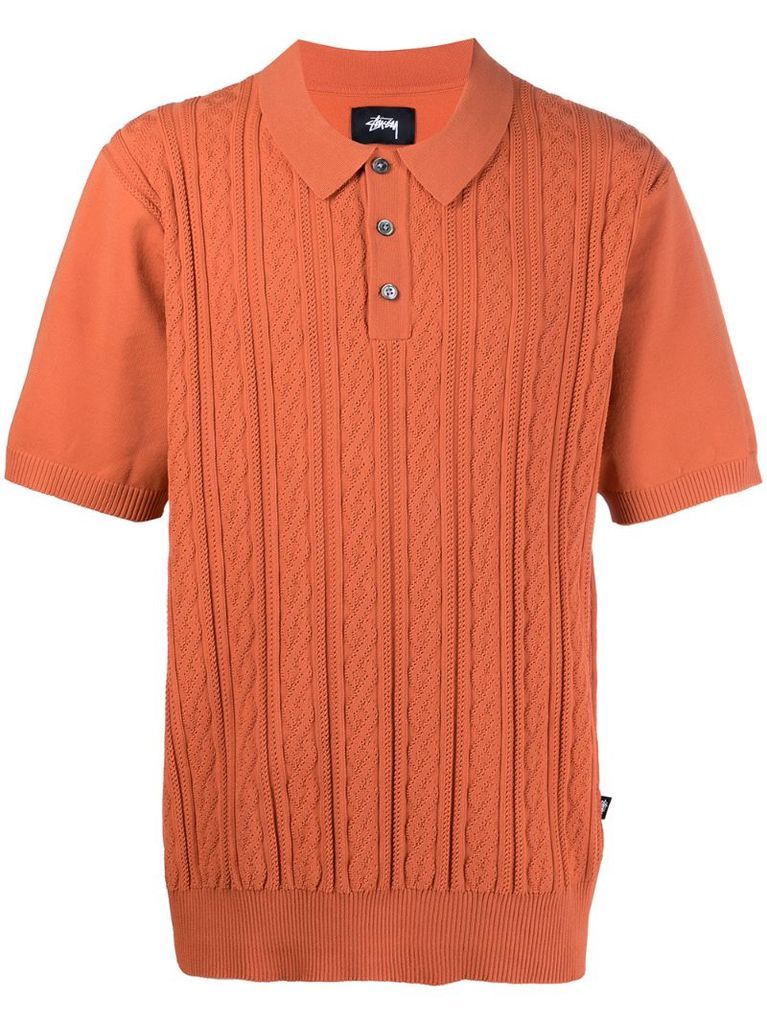 cable-knit polo shirt