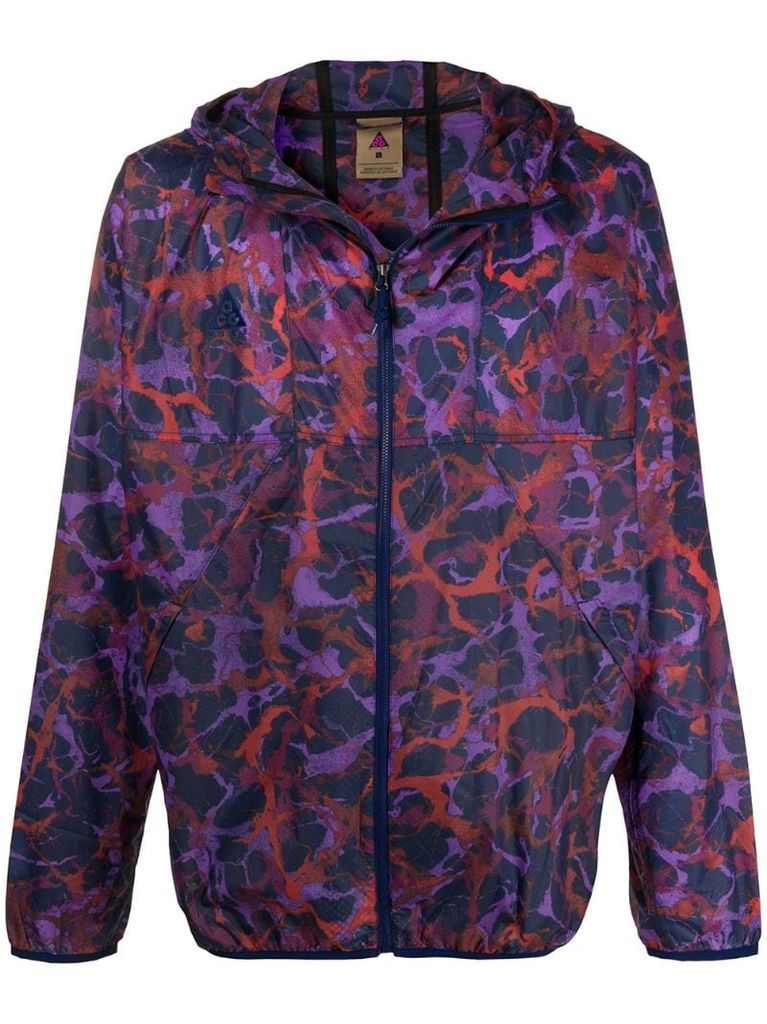 abstract-print lightweight jacket